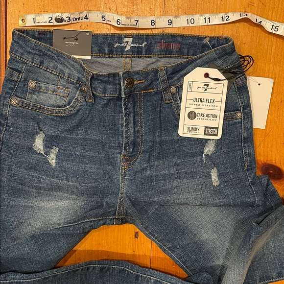 7 For all mankind Sedona slimmy comfort stretch Blue Jeans straight leg size 10 - Picture 9 of 9